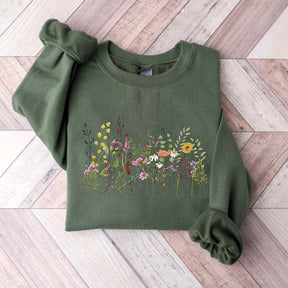 Pastel Floral Wild Flowers Lover Sweatshirt