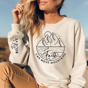 Faith Move Mountains Believe Boho Sweatshirt