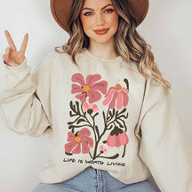 Wildflower Retro Floral Mama Sweatshirt