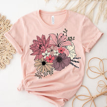 Floral Boho Trendy Flower Bouquet T-Shirt