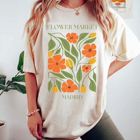 Watercolor Wild Flower Madrid T-Shirt