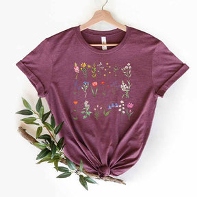 Boho Wildflowers Floral Nature Inspirational T-Shirt