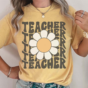 Teacher Daisy Floral T-Shirt