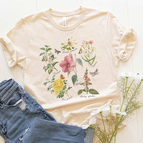 Botanical Print  Wildflower Graphic T-Shirt