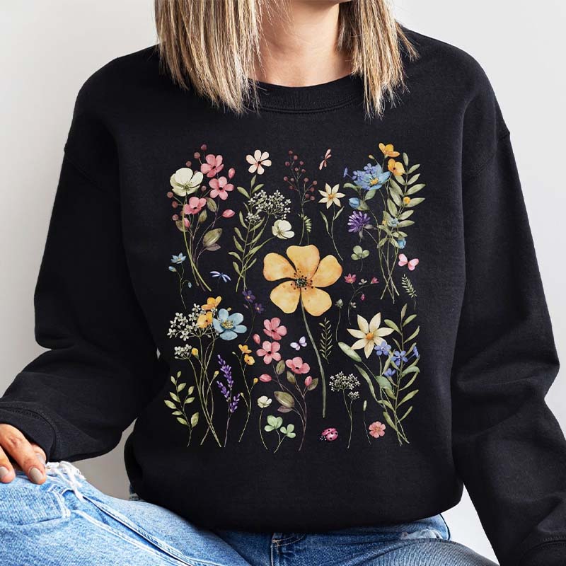 Wild Flowers Floral Fall Sweatshir