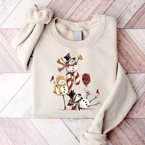 Tipsy Snowman  Winter Holiday Season Sweatshirt