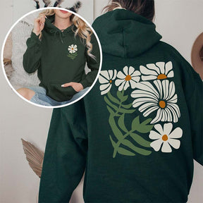 Boho Flower Brown Daisy Floral Hoodie