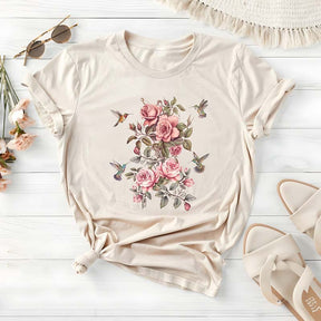 Hummingbird Botanical Plants Lover T-Shirt