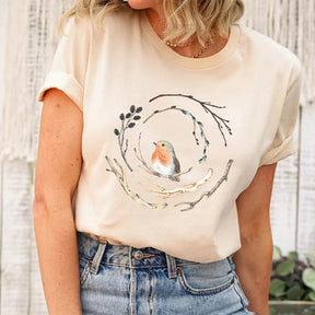 Bird Nest Peace Watercolor T-Shirt