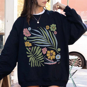 Wildflower Minimalist Boho Leaves Sweatshirt