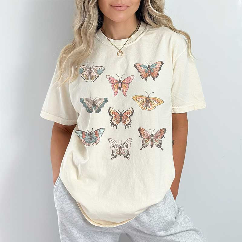 Vintage Butterflies Comfort Colors Graphic T-Shirt