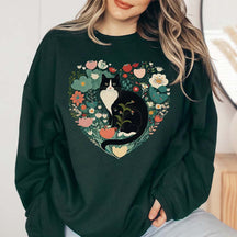 Floral Tuxedo Cat Sweatshirt