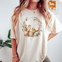 Easter Eggs Floral Bird Flower T-Shirt