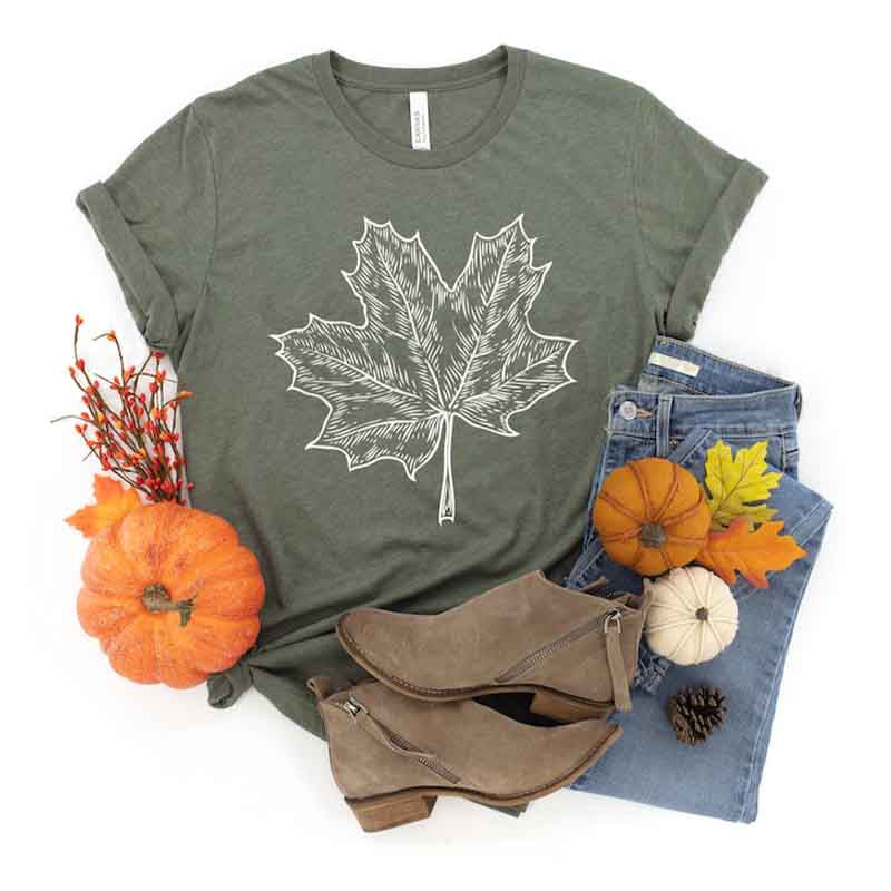 Fall Leaves Hello Pumpkin T-Shirt