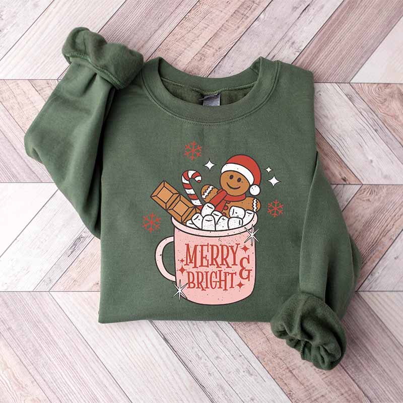 Retro Gingerbread Christmas Coffee Sweatshirt