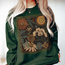 Boho Floral Cottagecore Fall Flowers Sweatshirt