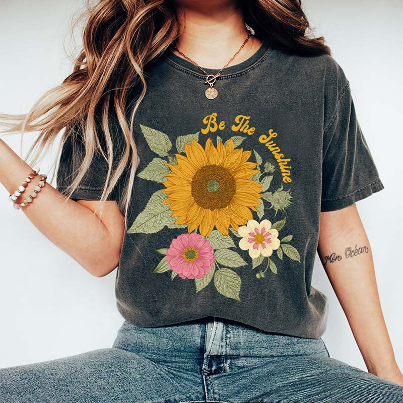 Sunflower Garden Womens Fall T-Shirt