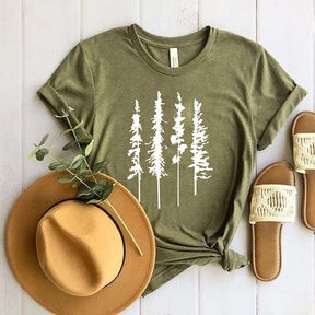 Pine Tree Mountains Camping Adventure T-Shirt