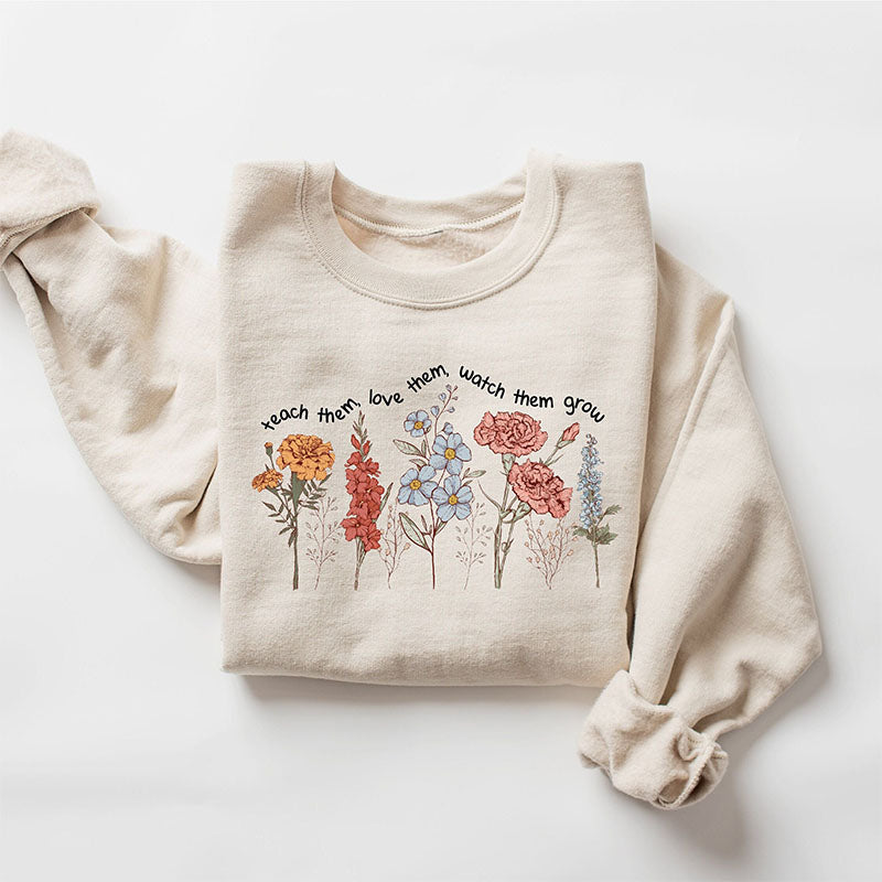 Cute Floral Teacher Sweatshirt