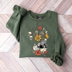 Floral Skeleton Plant Body Sweatshirt