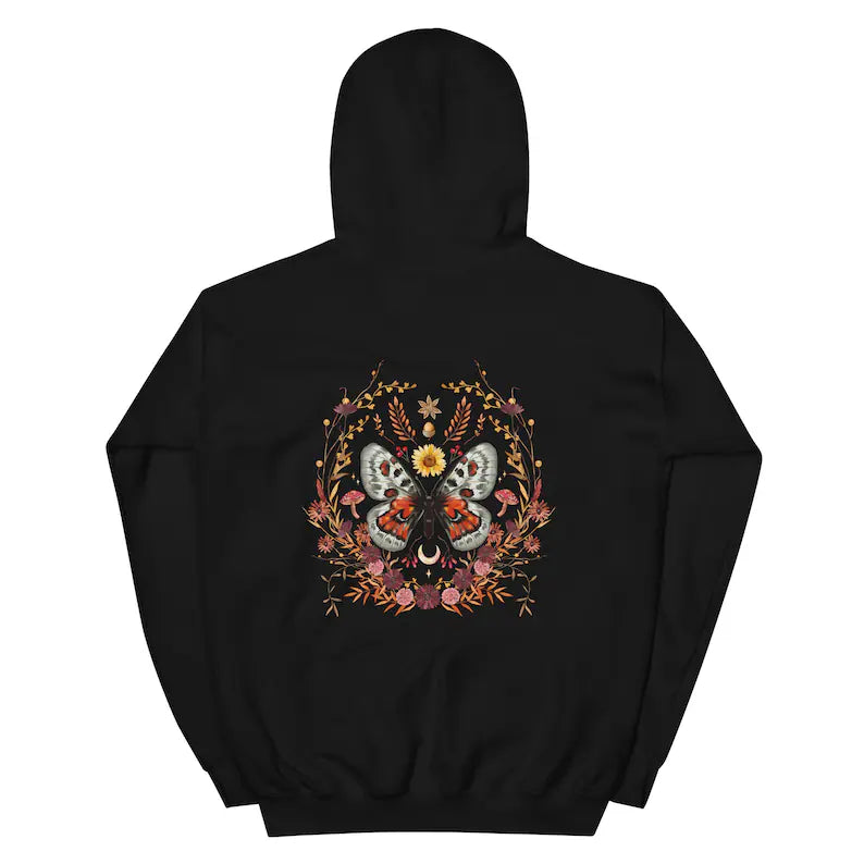 Fall Nature Floral Botanical Butterfly Hoodie