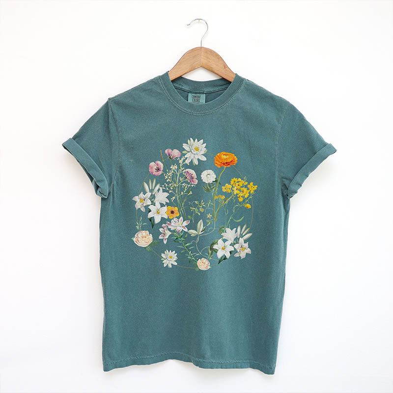 Floral Graphic Nature Dyed T-Shirt