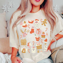 Vintage Christmas Doodles T-Shirt