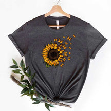 Sunflower Butterfly Floral Flowers Gift  T-Shirt