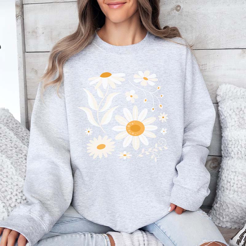 Boho Daisy Floral Sweatshirt