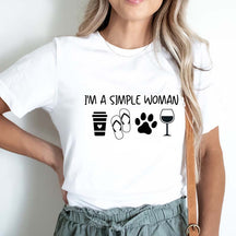 I'm A Simple Woman Wine Coffee Dog T-Shirt