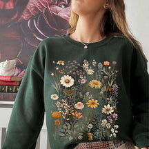 Pressed Wild Flowers Nature Sweatshirt