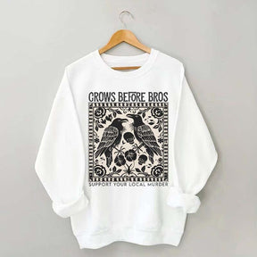 Crows Before Bros Trendy Graphic Sweatshirt