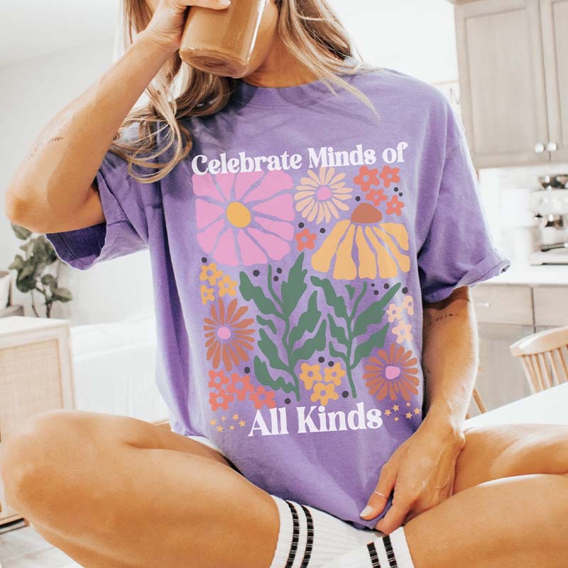 Celebrate Minds of All Kinds Floral T-Shirt