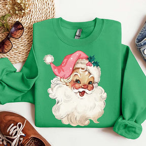 Pink Santa Retro Christmas Family Sweatshirt