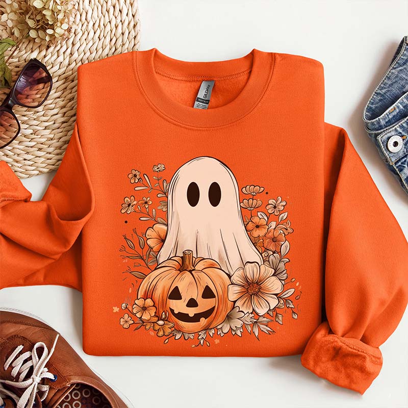 Retro Cute Floral Ghost Sweatshirt