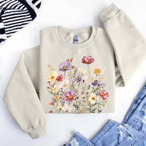 Boho Fairy Wild Flowers Sweatshirt