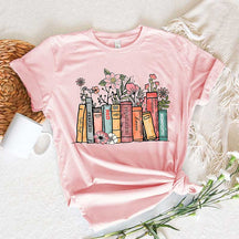 Flower Books Lover Teacher Gift T-Shirt