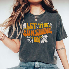 Let The Sunshine In Retro Flower T-Shirt