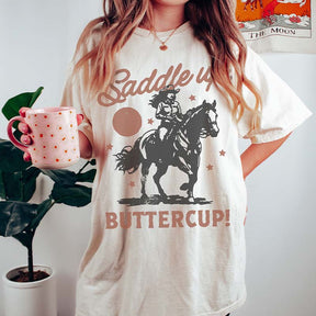 Saddle Up Buttercup Retro Cowgirl T-Shirt