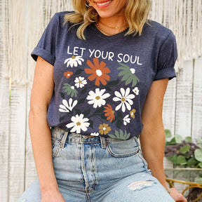 Boho Wildflowers Floral Nature Graphic T-Shirt