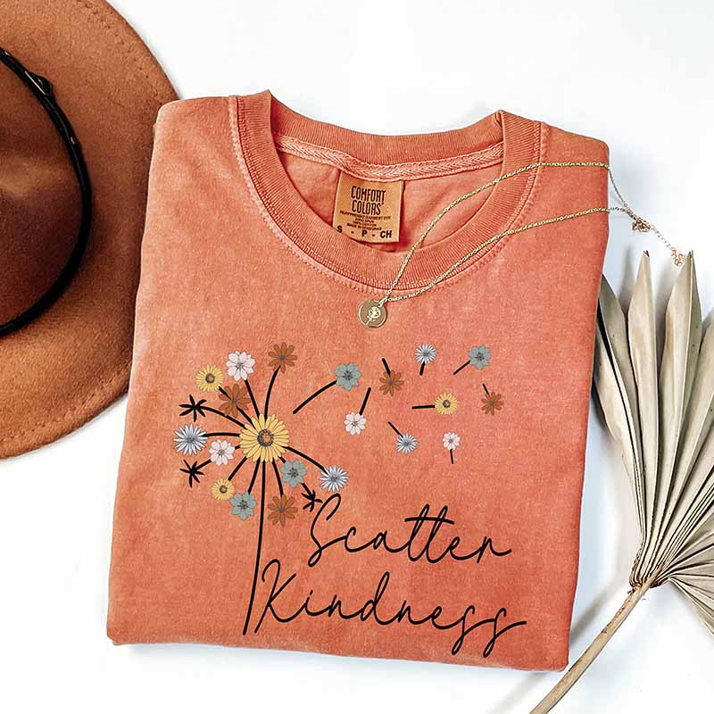 Be Kind Scatter Kindness Positive Floral T-Shirt