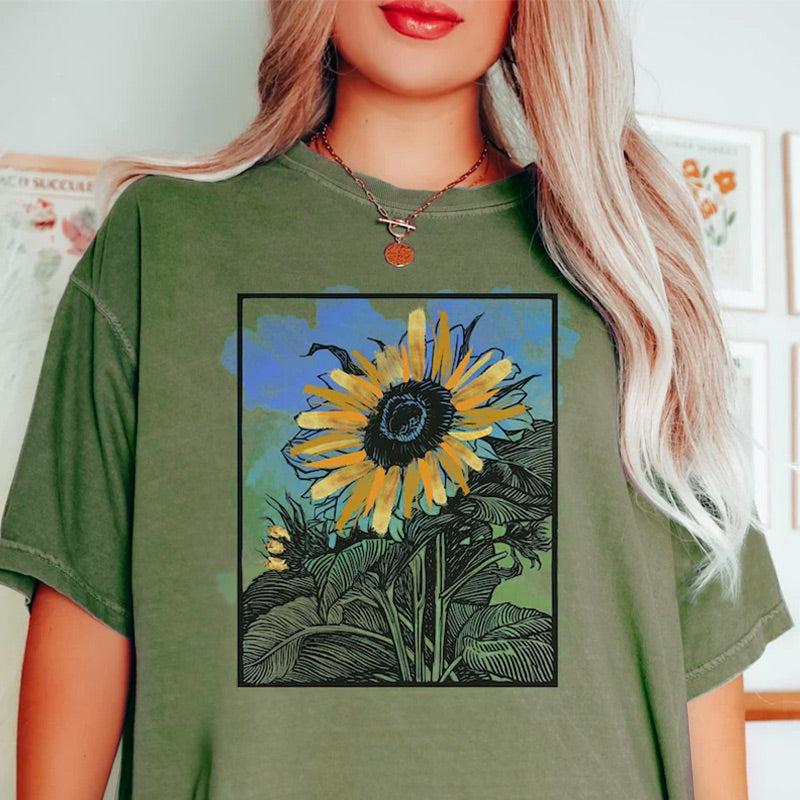 Tournesol Chemise Fleurs sauvages Nature T-shirt