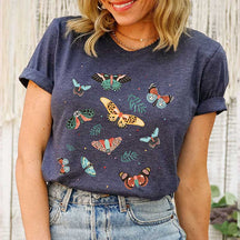 Vintage Butterfly Boho Plant T-Shirt