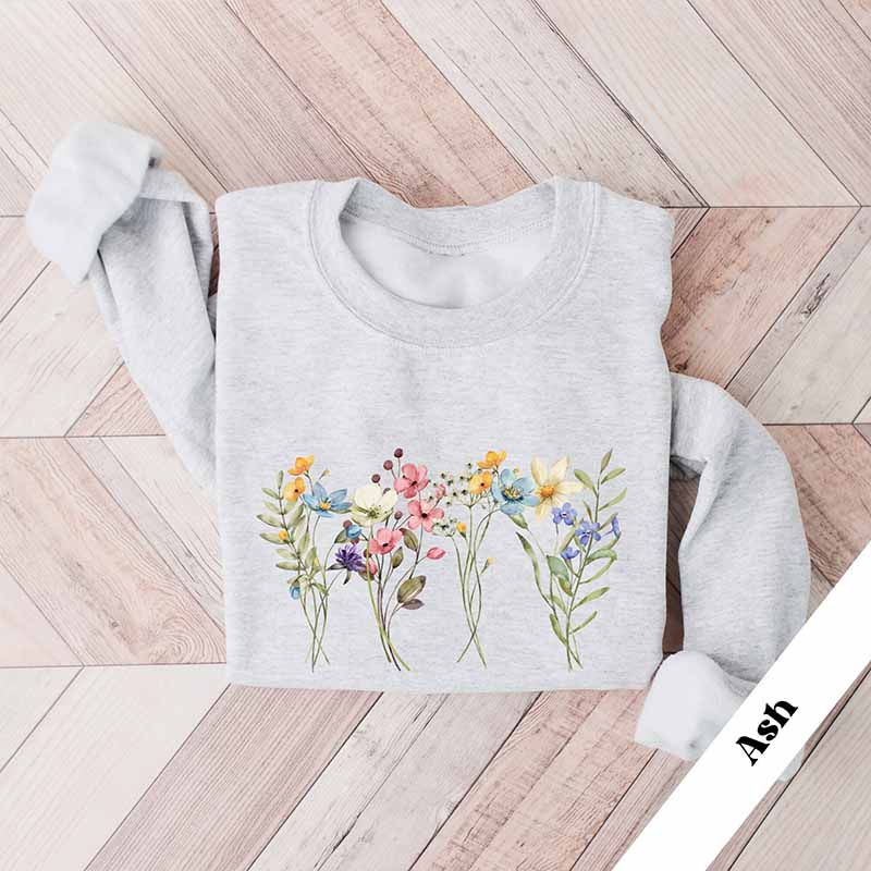 Pastel Botanical Floral Vintage Sweatshirt