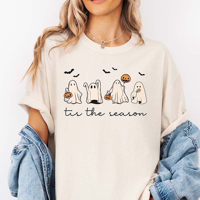 Tis The Season Halloween Retro Ghost T-Shirt