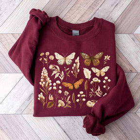 Moth Insect Fall Wildflowers Sweatshirt