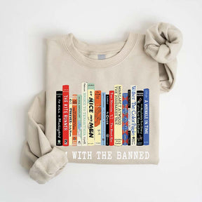 Im With The Banned Reading Teacher Sweatshirt