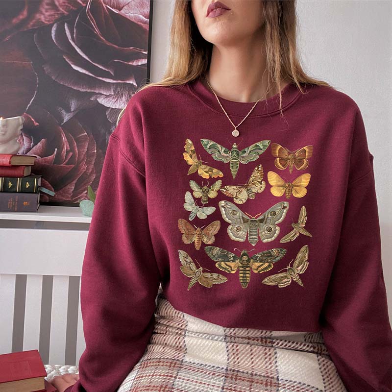 Moth Insect Cottage Core Sweatshirt