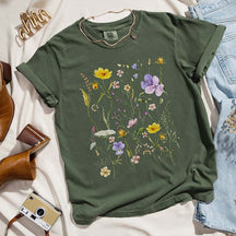 Granola Girl Boho Wildflower Botanical Floral T-Shirt