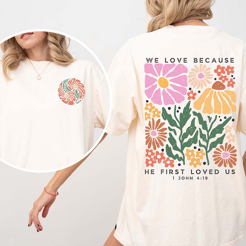 Boho Vintage Faith Floral Religious T-Shirt